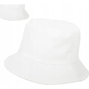 Klobouk R197B Oboustranný klobouk bucket hat bílý hladký rybářský vel. 56