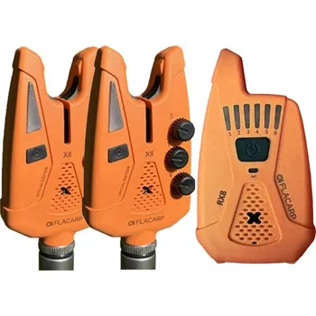 Signalizace záběru FLACARP - Sada signalizátorů X8 + příposlech RX8 2+1 Oranžová