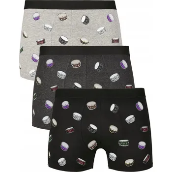 Boxerky Pánské bavlněné boxerky s potiskem bubnů, 3 kusy, velikost XL