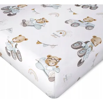 Prostěradlo Bavlněné prostěradlo s gumou 60x120 cm Traktory Bonjour Cherie