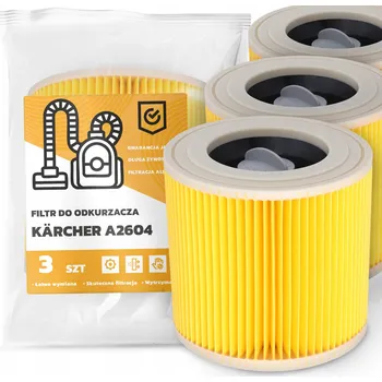 Filtr do vysavače 3x FILTR do VYSAVAČE Kärcher A2604 Vzduchový ÚČINNÝ SILNÝ Filtry EM-W