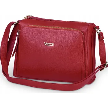 Kabelka Vezze kabelka z pravé lícové kůže červená