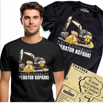 Pánské tričko TRIČKO PÁNSKÉ S POTISKEM PROFESIONÁLNÍ OPERÁTOR BAGRU MOJE POVOLÁNÍ BAVLNA