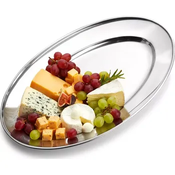 Oválný nerezový podnos 34 × 21,5 cm