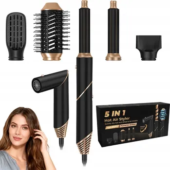 Fén Fén na vlasy 5v1 Multifunkční kulmofén žehlička na vlasy fén hřeben