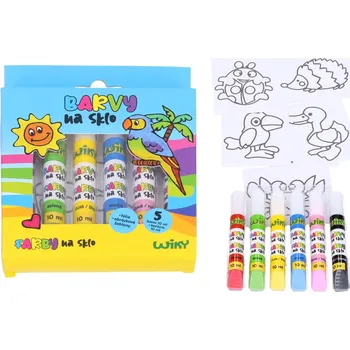 Výtvarná barva Wiky Barvy na sklo 10ml 5 barev + černá