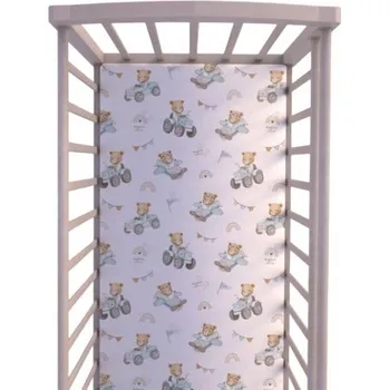 Prostěradlo Bambusové Prostěradlo s gumou 60x120 cm Traktory Bonjour Cherie