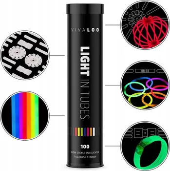 Náramek SVÍTÍCÍ NÁRAMKY SVĚTELNÉ TYČINKY CHEMICKÉ SVĚTLO SADA 100 KUSŮ