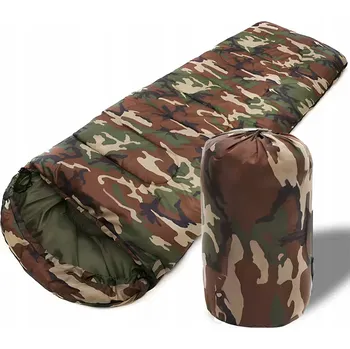 Spacák Spací pytel 2v1 Maskáčový Mumie Turistický Lehký a teplý Přikrývka Kapuce 210 x 75 cm 950 g