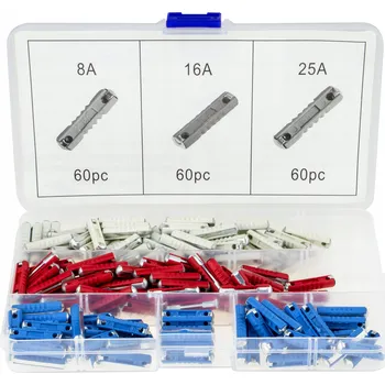 Autopojistky Falcon F01148 , Válcové pojistky, sada 180 ks