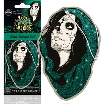 Vůně do auta AROMA GREEN DIAMOND GIRL DIA DE LOS MUERTOS ZÁVĚSNÝ OSVĚŽOVAČ VZDUCHU