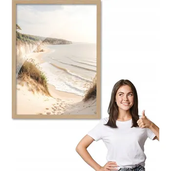Obraz Obraz s rámem, vzor BOHO MOŘE LOUKA, dřevěný rámeček, 30x40 cm, do obýváku