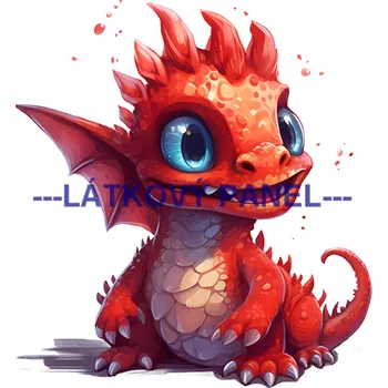 Látkový panel - Dráček - DE-242 Velikost: 25x25cm, Materiál: Mikroplyš