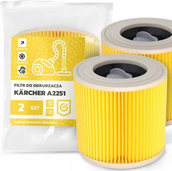 Filtr do vysavače 2x FILTR do VYSAVAČE Kärcher A2251 Vzduchový PAPÍROVÝ SILNÝ Filtry EM-W