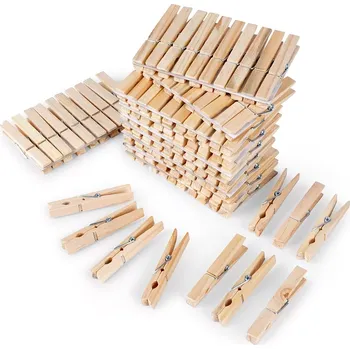 Koš na prádlo Bambusové kolíčky na prádlo 100 ks