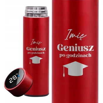 Termoska Červená termoska s LCD displejem na čaj Genius Po Godzinach