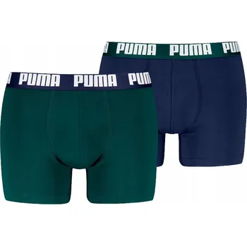 Boxerky PUMA PÁNSKÉ BOXERKY SLIPY BASIC BOXER 2P TMAVĚ MODRÁ/ZELENÁ vel.XL