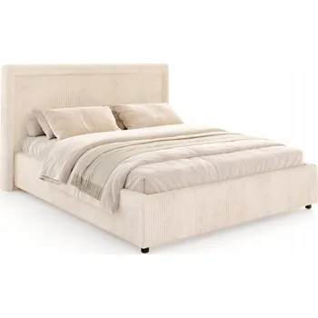 Postel FDM Čalouněná postel NOBILE 90x200 cm s úložným prostorem a roštem - manšestr krémová