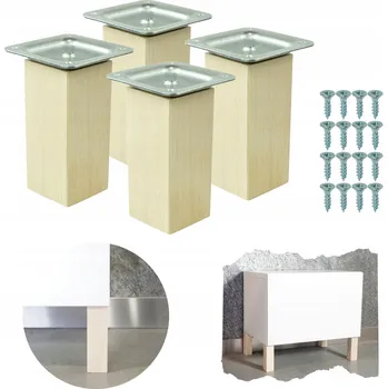 Obraz Dřevěná noha 10 cm, čtverec 45 x 45 mm s plechem