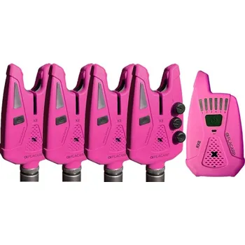 Signalizace záběru FLACARP - Sada signalizátorů X8 + příposlech RX8 4+1 Fialová