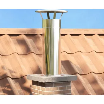 vidaXL Prodloužení komínové hlavy Stříbrná 31 x 31 x 50 cm [42008442]