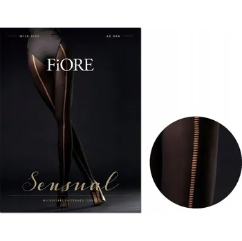 Dámské punčochy Punčocháče vzorované Fiore Wild Side 60den černé Black velikost 2