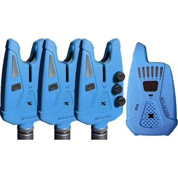 Signalizace záběru FLACARP - Sada signalizátorů X8 + příposlech RX8 3+1 Modrá