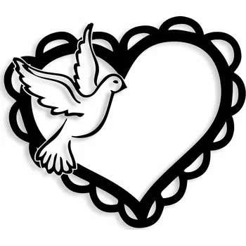 Samolepicí dekorace na vozidlo Vyřezávaná samolepka SRDCE HOLUBICE - SVATÉ PŘIJÍMÁNÍ KŘEST SVATBA -