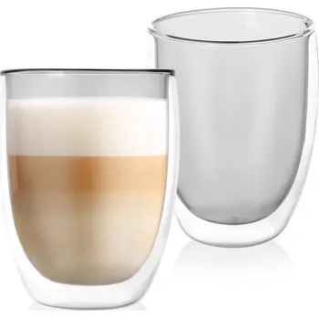 Sklenice ORION Sklenice Double latté Grey 2 x 410 ml