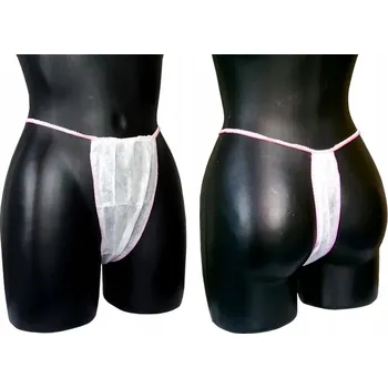 Dámské spodní prádlo Tanga na jedno použití Satin bílé 100 ks