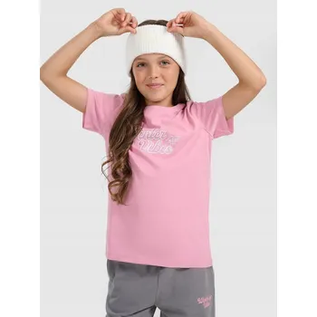 Dívčí oblečení 4F dětské tričko růžové bavlna velikost 134