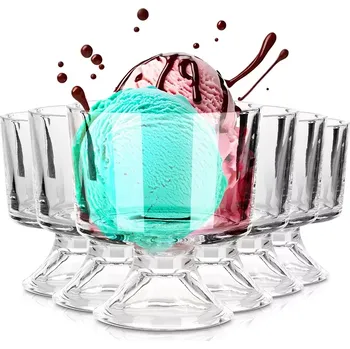 Sklenice Skleněné poháry na zmrzlinu 290 ml, sada 6 ks