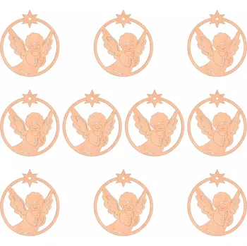 Vánoční dekorace VÁNOČNÍ dekorace s andělskou Vánoční Koule 9x8cm 10 Ks