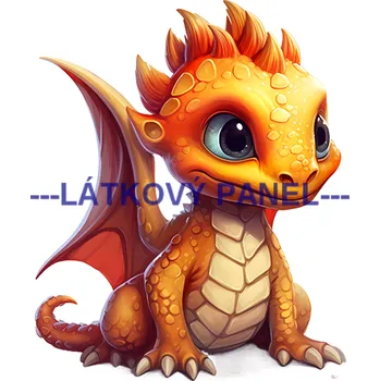 Látkový panel - Dráček - DE-245 Velikost: 25x25cm, Materiál: Mikroplyš