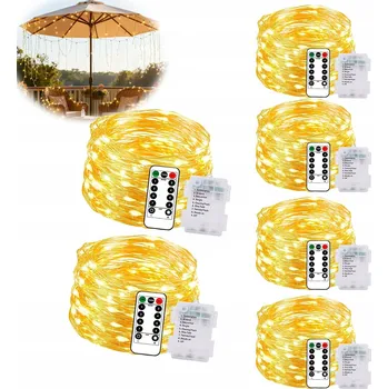 Vánoce LED SVĚTLA DRÁTEK 10 METRŮ 100 LED NA BATERIE MIKRO SVĚTÝLKA BÍLÁ TEPLÁ