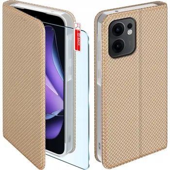 Pouzdro na mobilní telefon Flipové pouzdro KrainaGSM pro Oppo Reno13 F zlaté