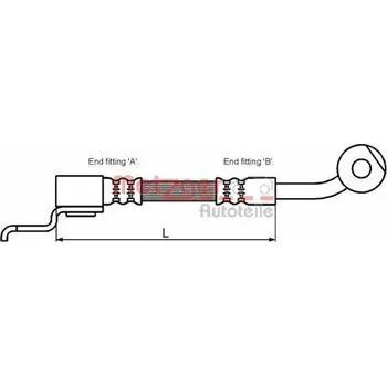 Brzdová hadice Brzdová hadice METZGER 4113523