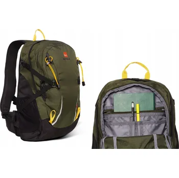 Sportovní batoh Školní batoh Campus s více přihrádkami, černý, zelený, 30 l