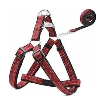 Postroj pro psa Postroj pro Psa Reflexní Nastavitelný Vodítko S Bordó