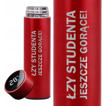 Termoska Červená Termoska Termohrnek s LCD Displejem na Kávu Slzy Studenta