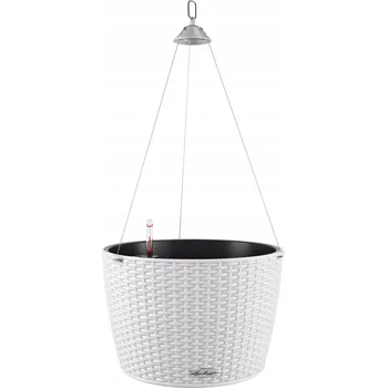 Květináč Závěsný květináč LECHUZA NIDO COTTAGE 35 samozavlažovací BÍLÝ