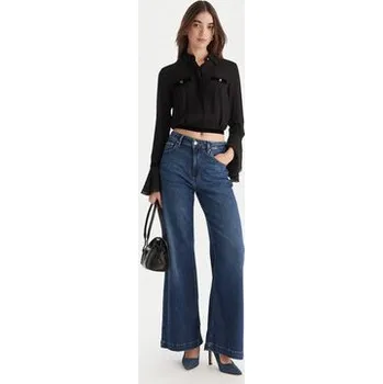 Dámské džíny Guess Jeansy W5BA1C D0615 Modrá Wide Leg 32_32