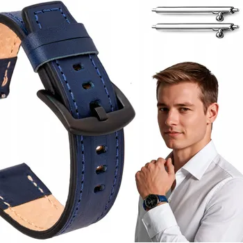 Opasek Kožený opasek k hodinkám 22 mm, Velikost XL