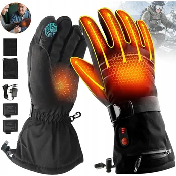 Moto oblečení VYHŘÍVANÉ ZIMNÍ RUKAVICE 3 ÚROVNĚ OHŘEVU DOTYKOVÉ RYCHLÉ PŘEDEHŘÍVÁNÍ