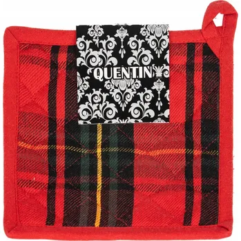 Chňapka Kuchyňská podložka vánoční QK-206A, červeno-zelené káro, 20x20cm