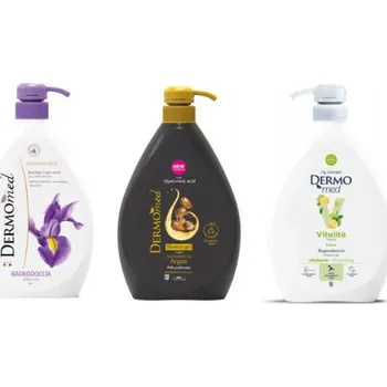 Sprchový gel Dermomed Sada Sprchový gel 1 L x3 - Limetka, Argan, Kosatec