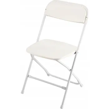 Zahradní nábytek SucceBuy Zahradní židle bílá skládací 4ks kovový rám a PP plast