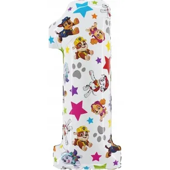 Balónek FÓLIOVÝ BALÓNEK 26" ČÍSLICE 1 Tlapková patrola