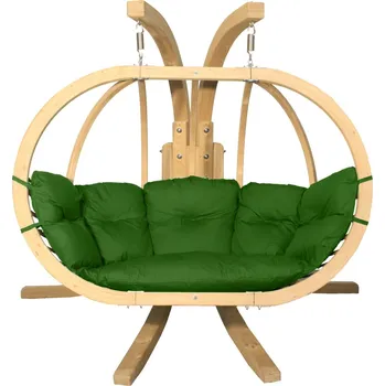 Závěsné křeslo Závěsné křeslo se stojanem SWING POD XL - VELKÁ HOUPAČKA S POLŠTÁŘEM - ZELENÉ