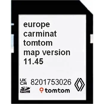 Zabezpečení domácnosti Mapa pro navigaci Renault CARMINAT 11.45 Evropa, SD karta
